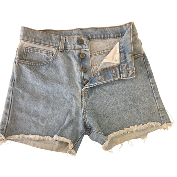 Vintage John Gant High Rise Cutoff Denim Shorts Unisex 30" Waist Frayed Hem Y2K - Picture 1 of 5